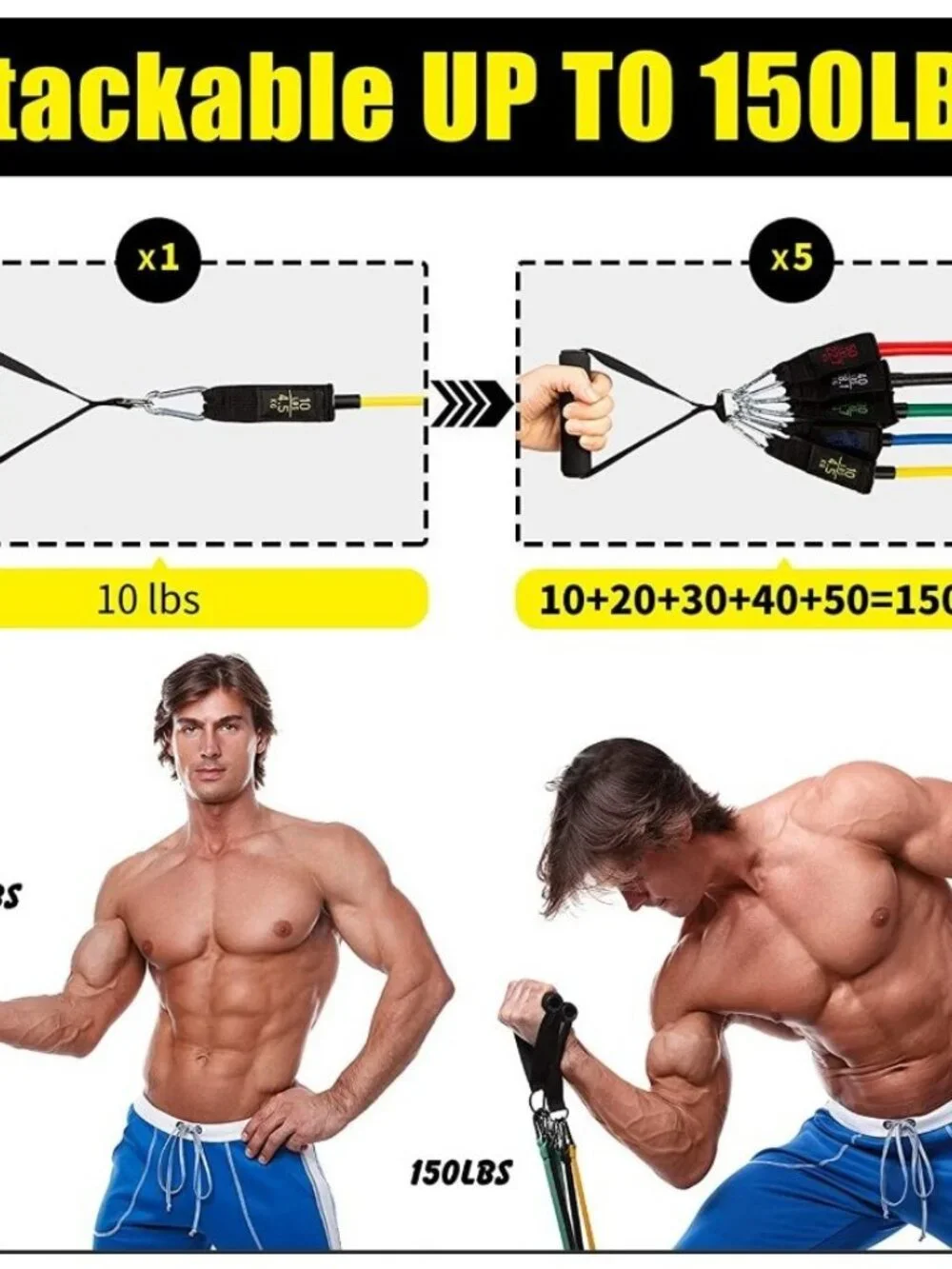 NEW Resistance Training Bands 11 Piece Set Home Workout Physical Therapy Yoga Pi
